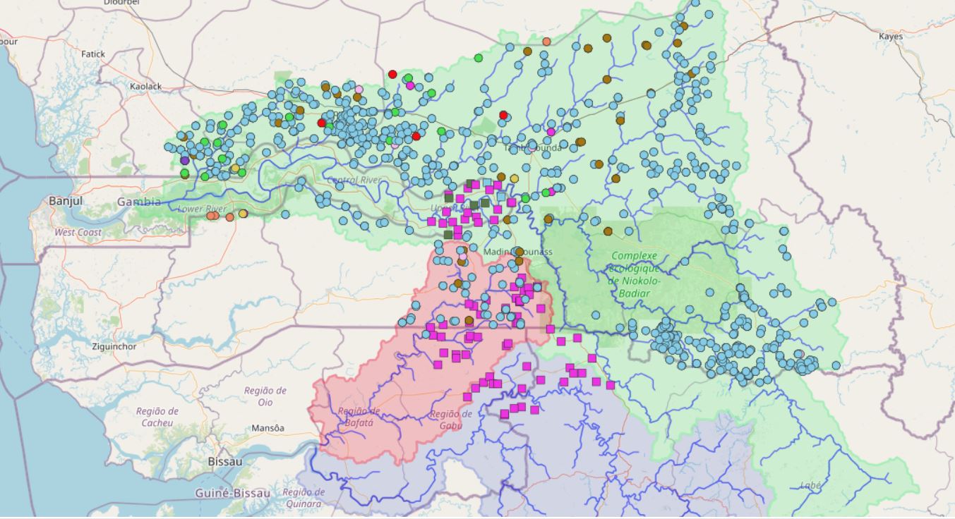Carte interactive - Ouvrages eaux souterraines sur les bassins d'OMVG